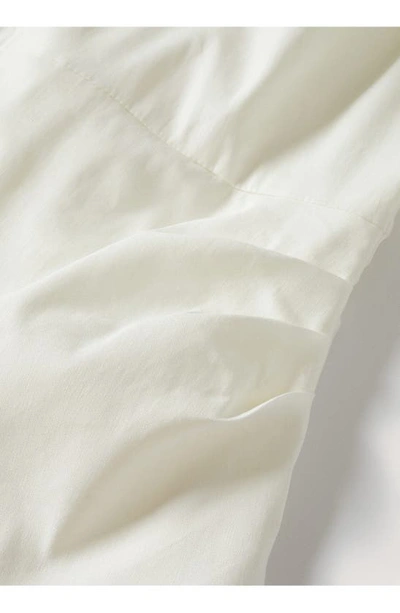 Mango Pleated Linen-blend Dress White In White