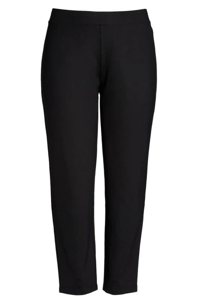 Eileen Fisher Petite Washable Stretch Crepe Slim Ankle Pants In Black