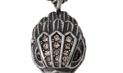 Shop Kurt Geiger Eagle Pendant Necklace In Antique Silver