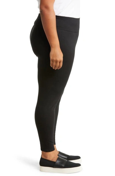 Eileen Fisher High-rise Cropped Terry Leggings In Black