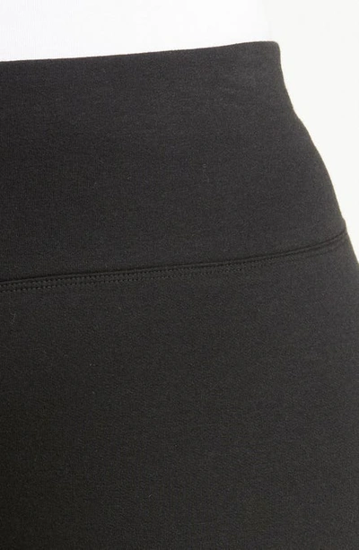 Eileen Fisher High-rise Cropped Terry Leggings In Black