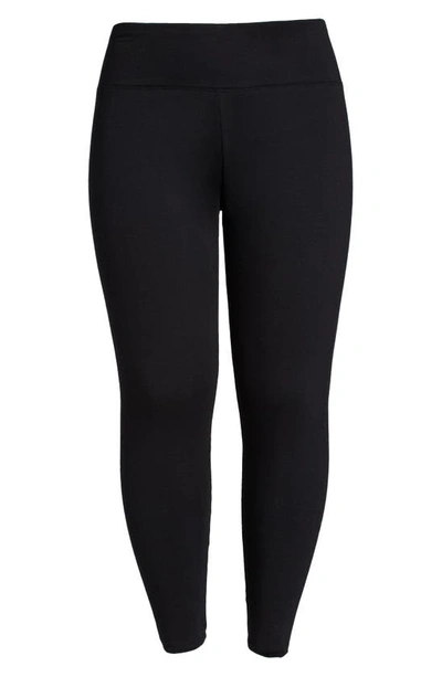 Eileen Fisher High-rise Cropped Terry Leggings In Black