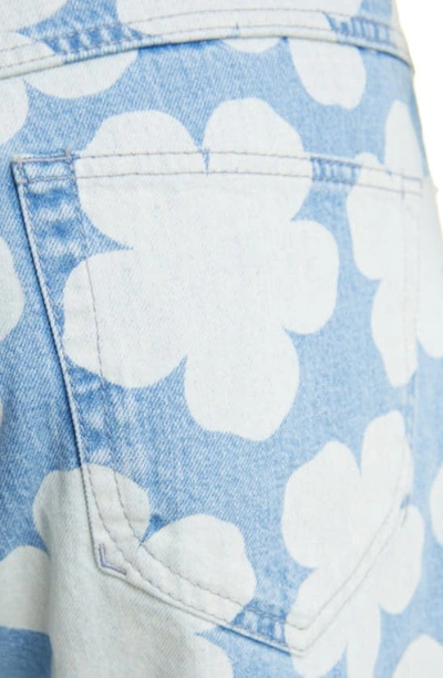 Shop Kenzo Boke Flower Print Loose Fit Jeans In Sky Blue