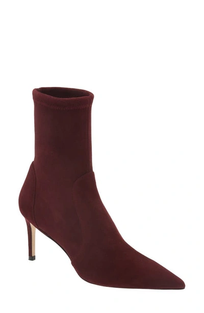 Stuart Weitzman Stuart 75 Sock Bootie In Cabernet