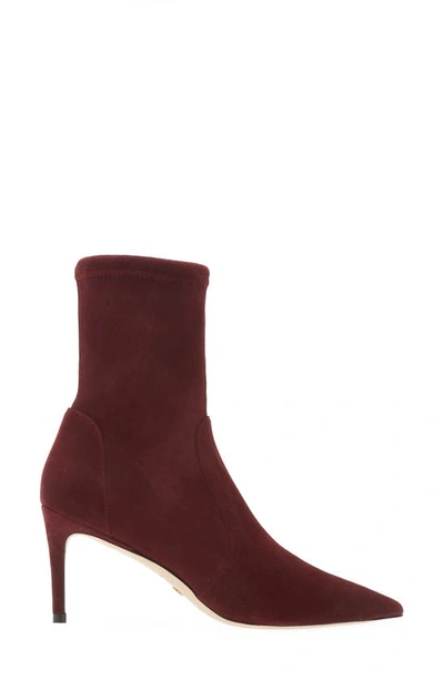 Stuart Weitzman Stuart 75 Sock Bootie In Cabernet