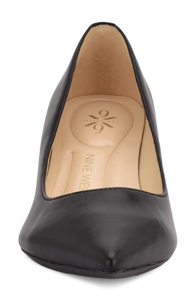 Nine West Kuna 9x9 Pointed Toe Pump In Black Leather