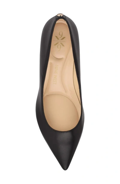 Nine West Kuna 9x9 Pointed Toe Pump In Black Leather