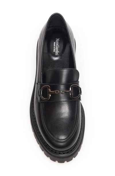 Shop Nerogiardini Bit Platform Loafer In Black