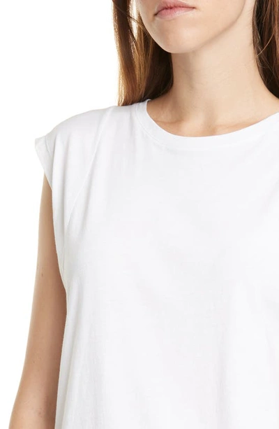 Shop Frame Pima Cotton Muscle Tee In Blanc