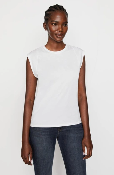 Shop Frame Pima Cotton Muscle Tee In Blanc