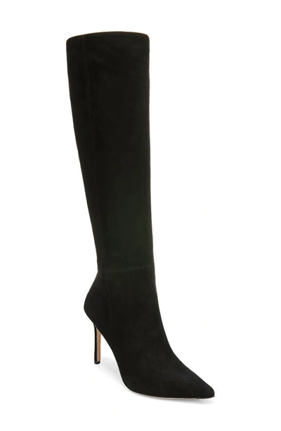 Shop Veronica Beard Lisa Knee High Boot In Black Suede