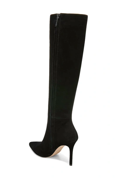 Veronica Beard Lisa Suede Stiletto Wide-calf Knee Boots In Black Suede
