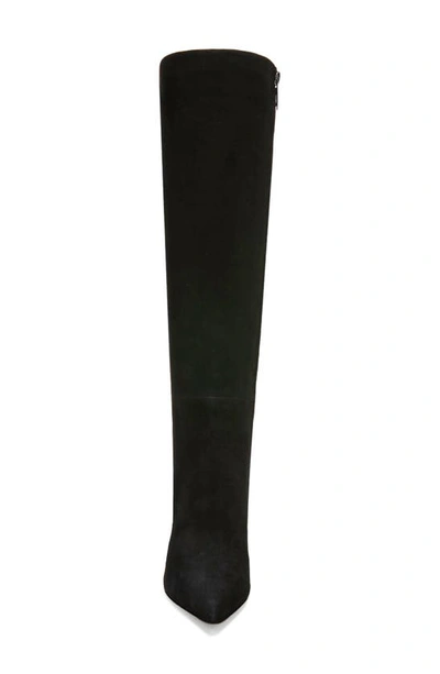 Veronica Beard Lisa Suede Stiletto Wide-calf Knee Boots In Black Suede