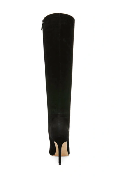 Veronica Beard Lisa Suede Stiletto Wide-calf Knee Boots In Black Suede