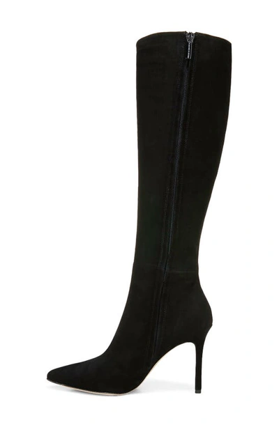 Veronica Beard Lisa Suede Stiletto Wide-calf Knee Boots In Black Suede