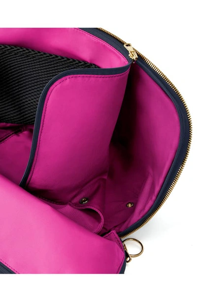 Shop Kusshi Vacationer Leather Makeup Bag In Black Leather/ Pink