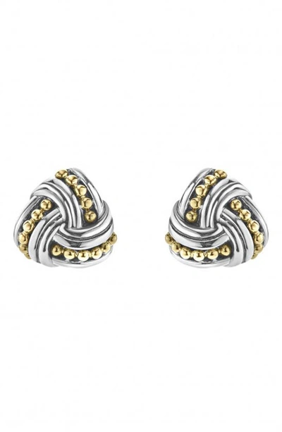 Shop Lagos Torsade Stud Earrings In Silver/ Gold