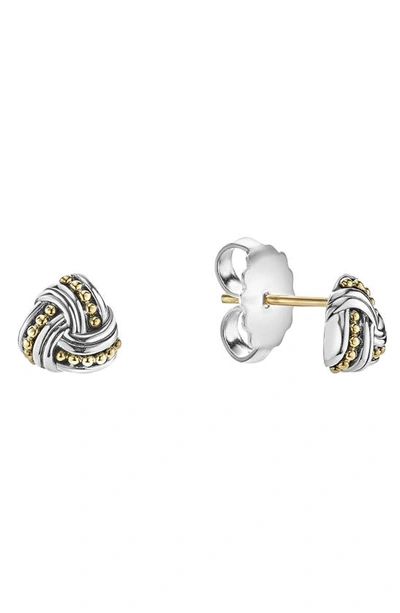 Shop Lagos Torsade Stud Earrings In Silver/ Gold