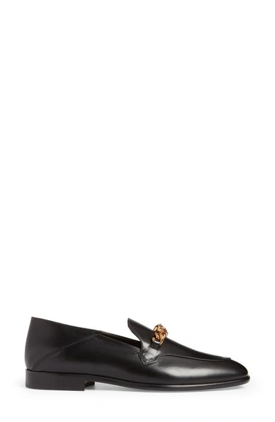 Shop Versace Medusa Chain Loafer In Black- Gold