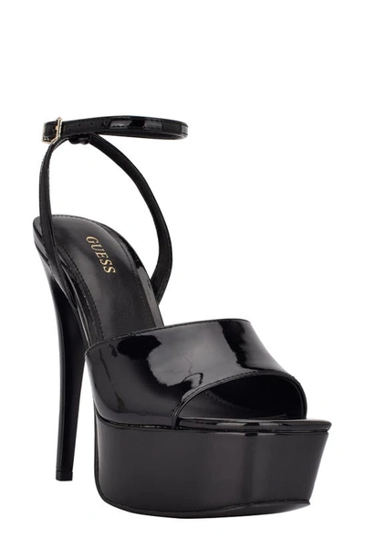 Guess Women's Taby Platform Dress Sandals Women's Shoes In Black Patent |  ModeSens