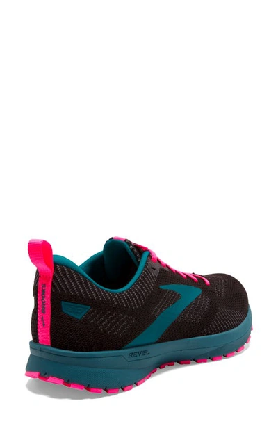 Shop Brooks Revel 5 Hybrid Running Shoe In Black/ Blue/ Pink