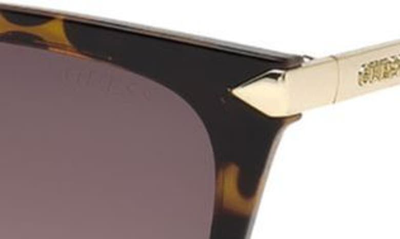Shop Guess 56mm Cat Eye Sunglasses In Dark Havana / Brown Mirror