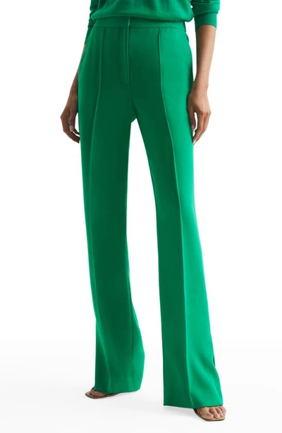 Shop Reiss Saffie Split Hem Trousers In Green