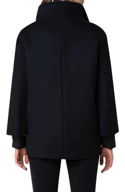 Shop Akris Punto 2-in-1 Felted Wool Blend Car Coat In 009 Black