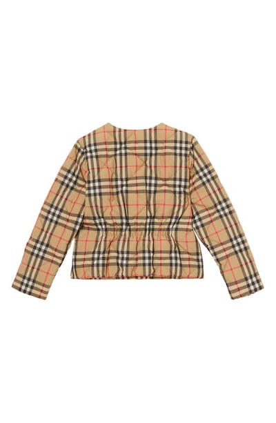 Shop Burberry Kids' Abigail Archive Check Quilted Puffer Jacket In Archive Beige Ip Check