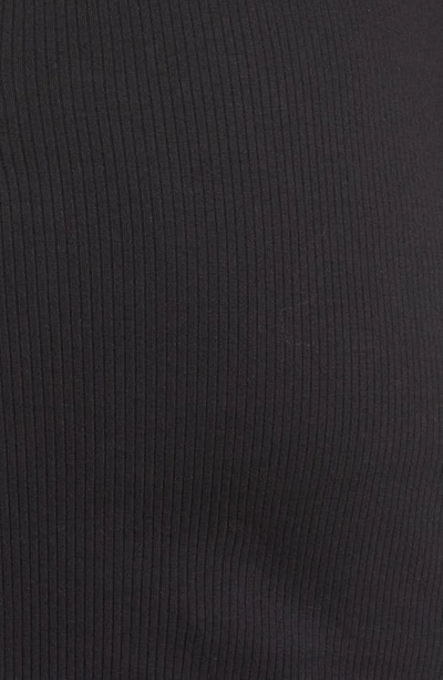Shop Dion Lee Long Sleeve Organic Cotton Rib Corset Dress In Black