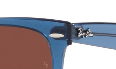 Shop Ray Ban 52mm Square Sunglasses In Rose Gold Black