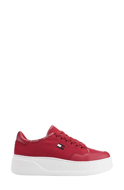 Shop Tommy Hilfiger Grazie Platform Sneaker In Medium Red 610