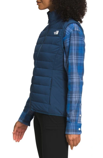 Shop The North Face Belleview Stretch Water Repellent 600 Fill Power Down Vest In Shady Blue