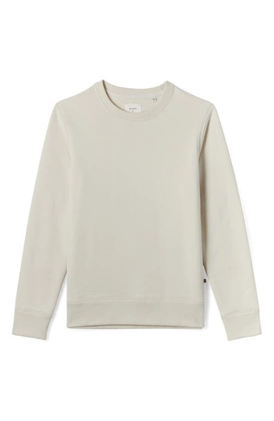 Shop Billy Reid Dover Crewneck Sweatshirt With Leather Elbow Patches In Natural