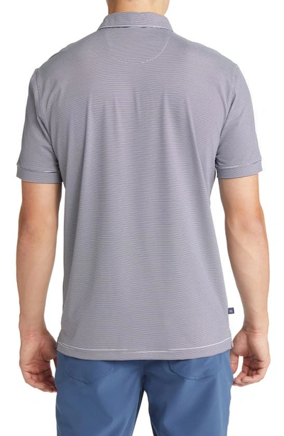 Mizzen + Main Versa Stripe Performance Golf Polo In Navy Light Blue Stripe