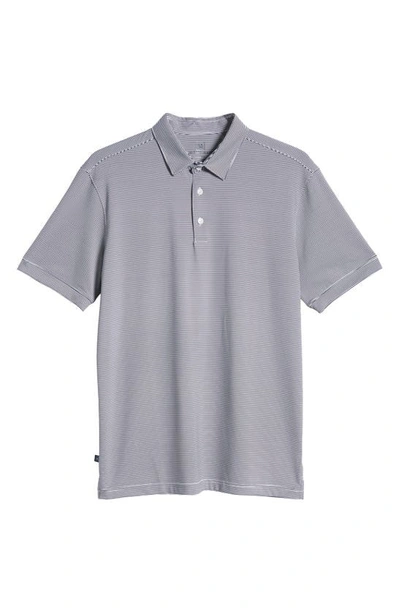 Mizzen + Main Versa Stripe Performance Golf Polo In Navy Light Blue Stripe