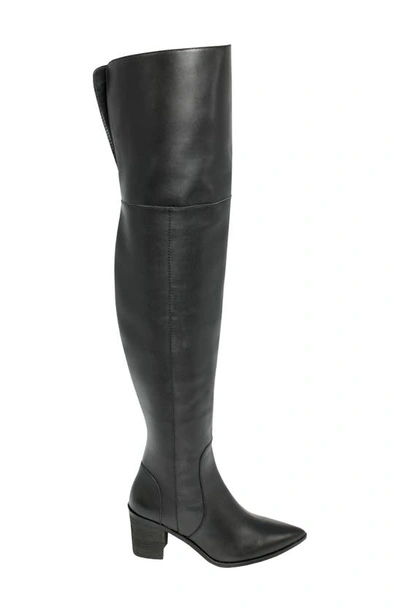 Shop Charles David Elda Pointed Toe Over The Knee Boot In Black Leather