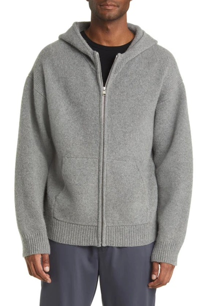 Shop Frame Full Zip Cashmere Hoodie In Warm Grey