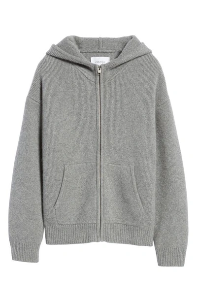 Shop Frame Full Zip Cashmere Hoodie In Warm Grey