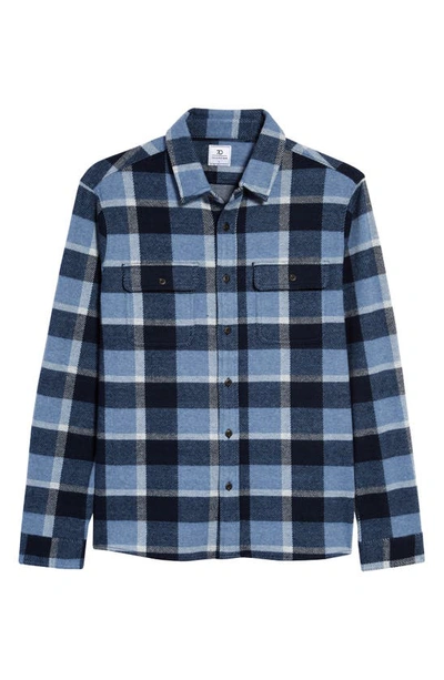 7 Diamonds Generation Stretch Plaid Button-up Shirt In Light Blue