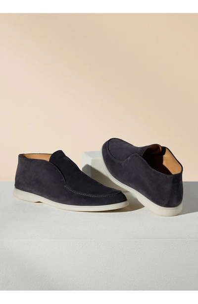 Shop Loro Piana Suede Chukka Boot In W000 Blue Navy