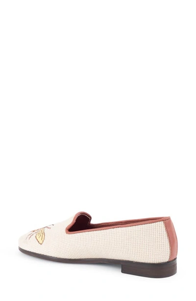 Shop Bypaige Needlepoint Bee Flat In Tan