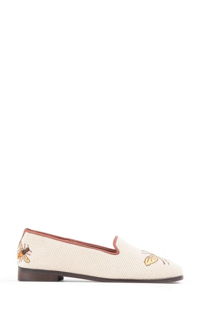 Bypaige Needlepoint Bee Flat In Tan