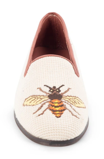 Shop Bypaige Needlepoint Bee Flat In Tan