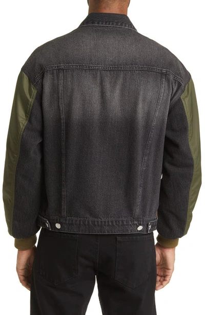Shop Frame Layered Double Jacket In Khaki Black Washed