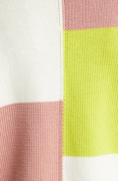 Shop Frame Gender Inclusive Colorblock Merino Wool Sweater In Flash Lime Multi