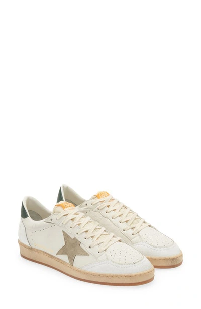 Shop Golden Goose Ball Star Low Top Sneaker In White/ Taupe/ Green