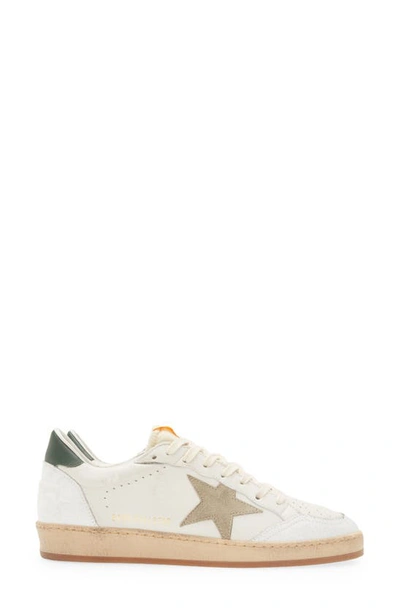 Shop Golden Goose Ball Star Low Top Sneaker In White/ Taupe/ Green