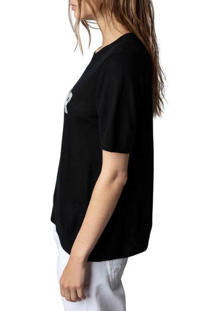 Shop Zadig & Voltaire Amour Cashmere Graphic Tee In Noir