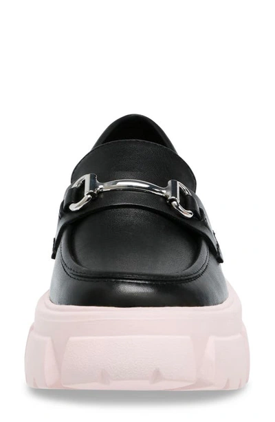 Shop Steve Madden Trifecta Platform Loafer In Black/ Pink